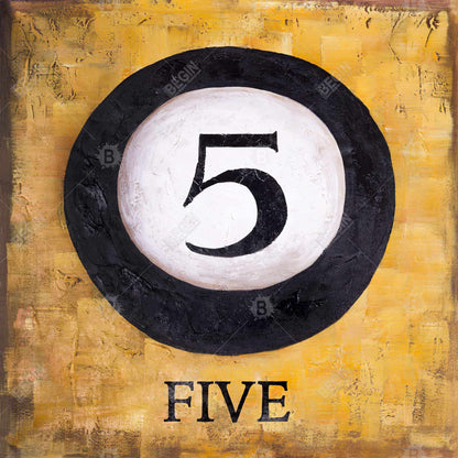 Billiard Ball No5 Canvas - Sports Home Decor Office Art