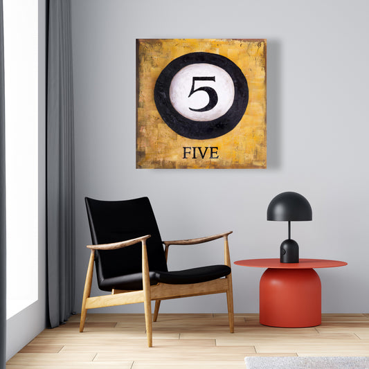 Billiard Ball No5 Canvas - Sports Home Decor Office Art