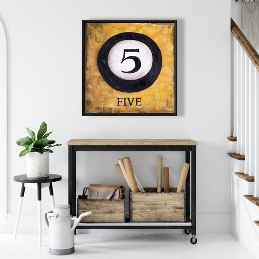 Billiard Ball No5 Canvas | White Hobbies Home Decor Art