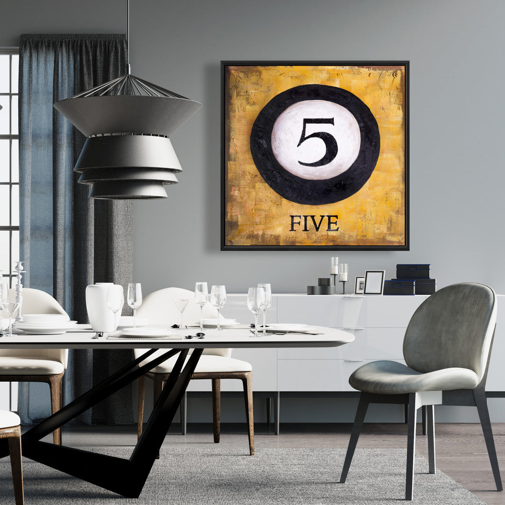 Billiard Ball No5 Canvas | White Hobbies Home Decor Art