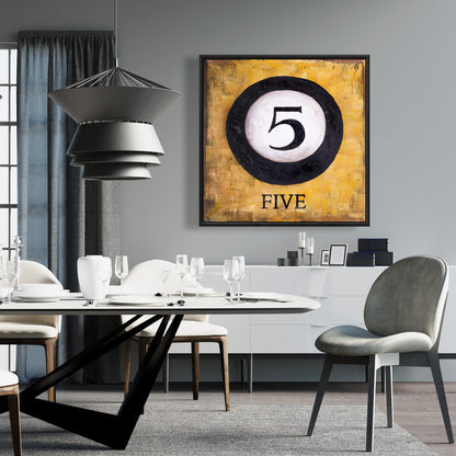 Billiard Ball No5 Canvas | White Hobbies Home Decor Art
