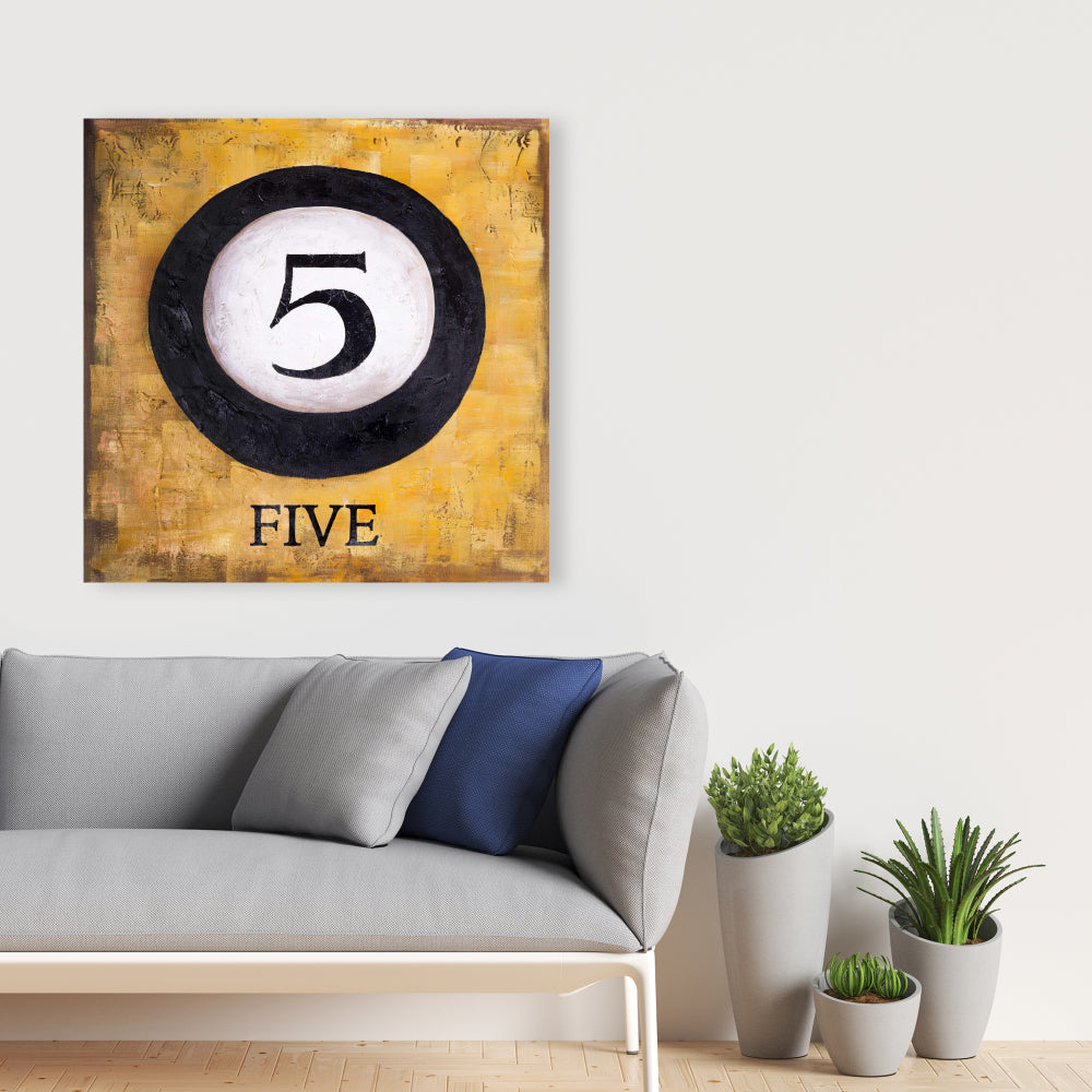 Billiard Ball No5 Canvas - Sports Home Decor Office Art
