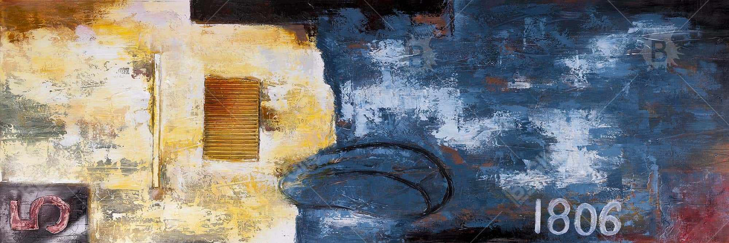 Blue Bedroom Canvas | Abstract Art with Numbers Decor