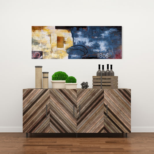 Blue Bedroom Canvas | Abstract Art with Numbers Decor