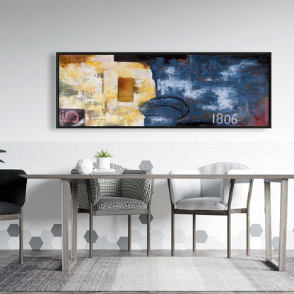 Blue Shapes Abstract Art Canvas | Framed Home Decor Wall Art