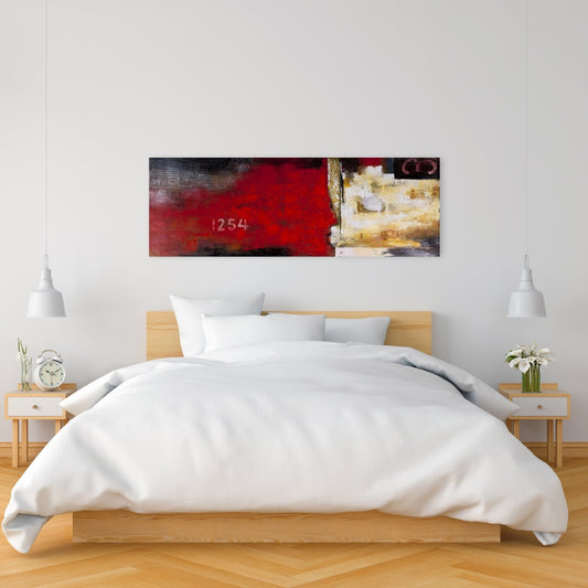 Industrial Black Canvas | Abstract Art with Numbers Decor