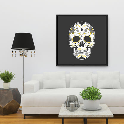 Mexican Sugar Skull Art | Framed Canvas Home Decor