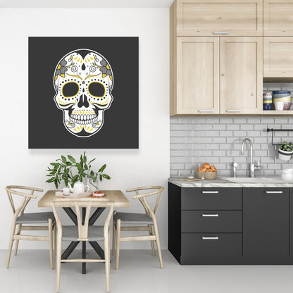 Mexican Sugar Skull Art Canvas | Bedroom Decor Skull Art