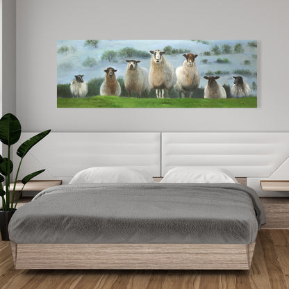 Flock of Sheep Canvas - Rustic Farm Animal Home Decor Art