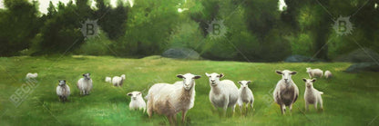 Rustic Farm Animals Canvas | Fields of Sheep Bedroom Decor