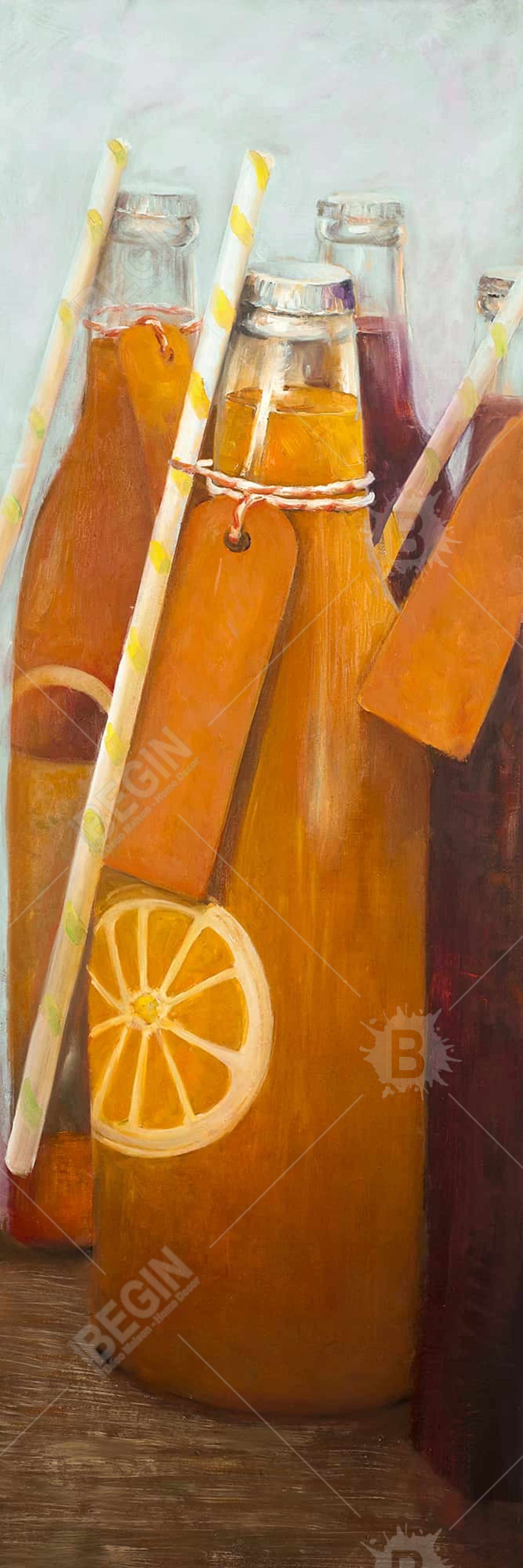 Orange Summer Drinks Canvas | Home Decor Kitchen Art