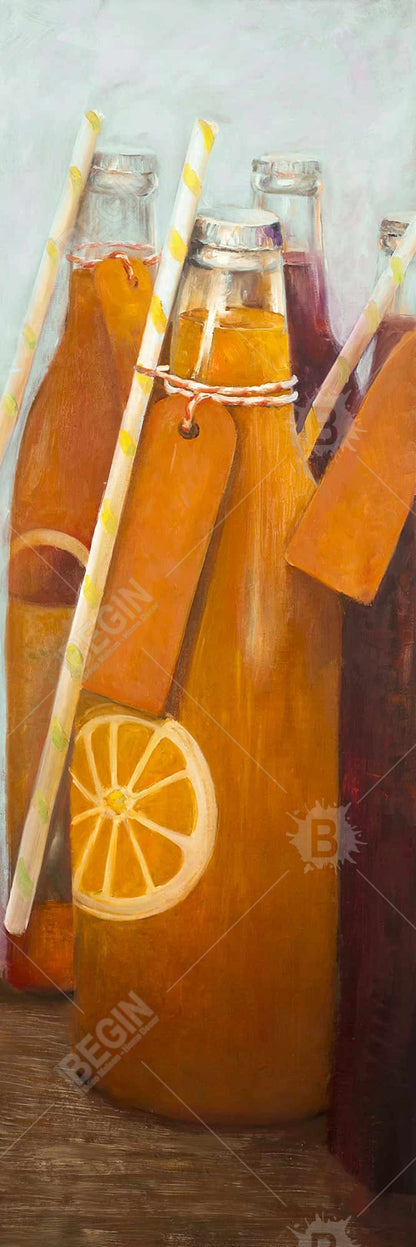 Orange Summer Drinks Canvas | Home Decor Kitchen Art