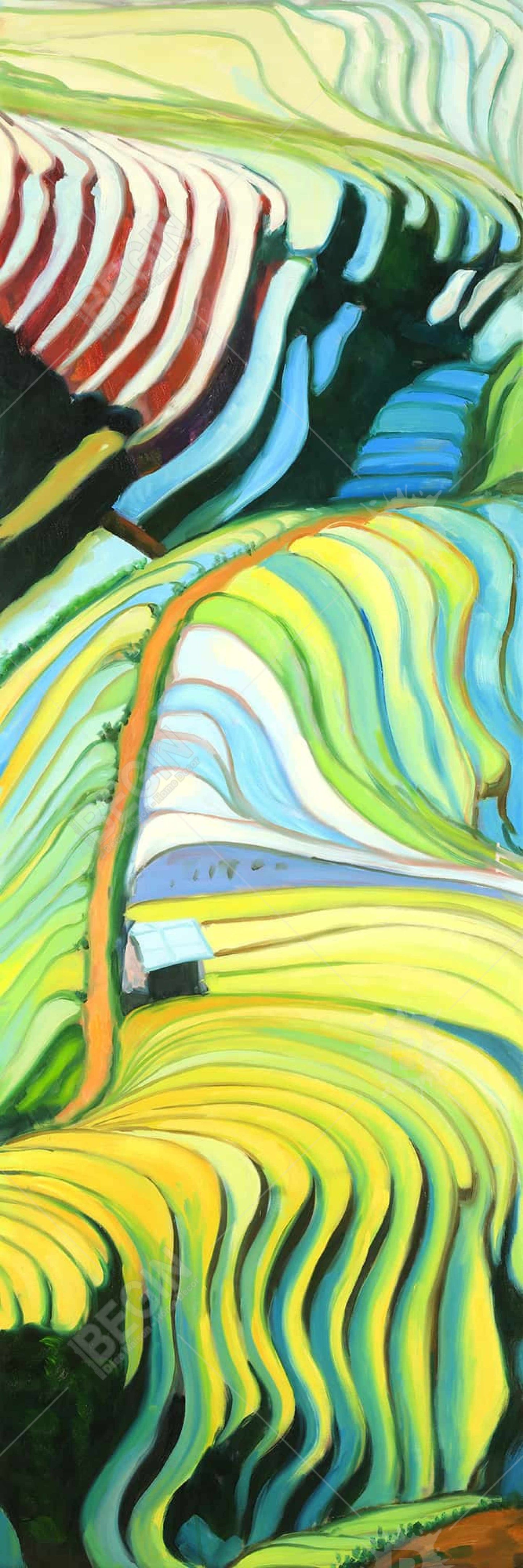 Asian Blue Canvas - Terraced Rice Fields to Vietnam Decor