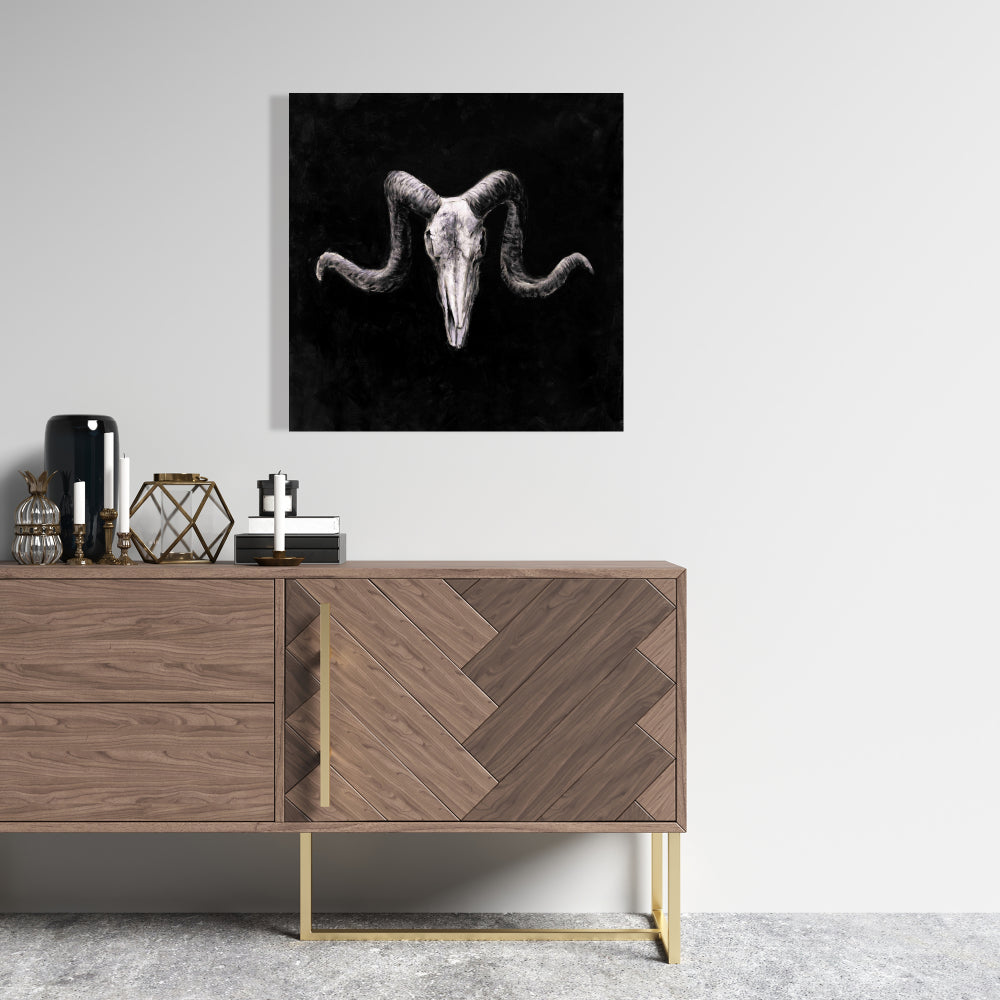 Farm Animals Skull Canvas - Grunge Style Home Decor Art