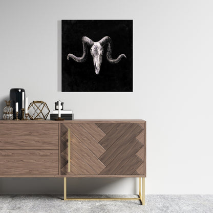 Farm Animals Skull Canvas - Grunge Style Home Decor Art