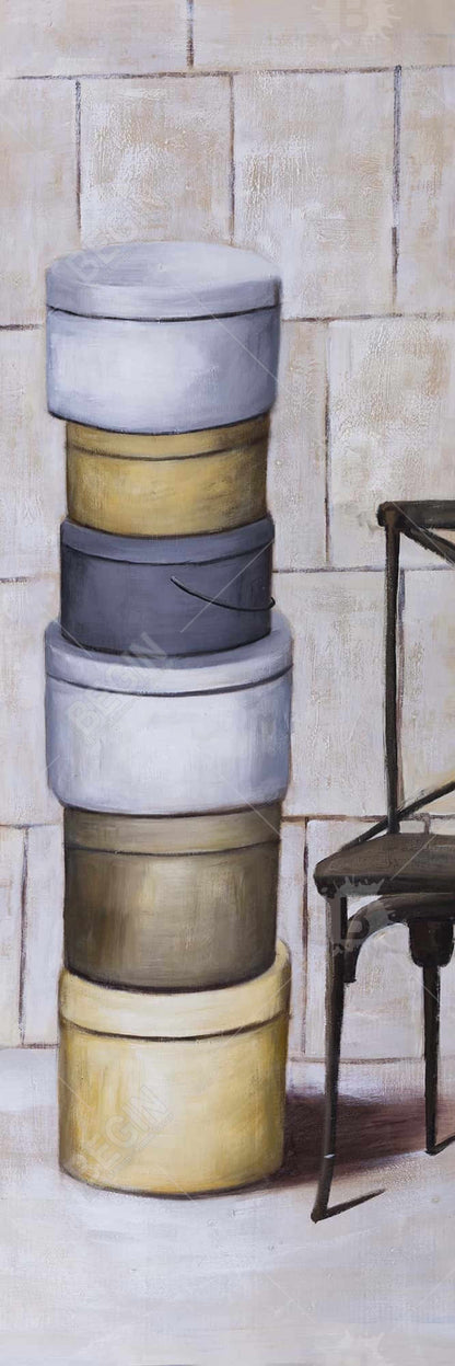 Stylish Old Hat Boxes Canvas - Contemporary Bedroom Decor