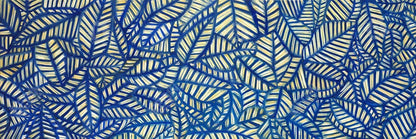 Leaf Pattern Canvas | Blue Framed Wall Art for Bedroom Decor