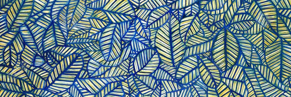 Blue Leaf Patterns | Floral Botanical Framed Canvas for Home Decor