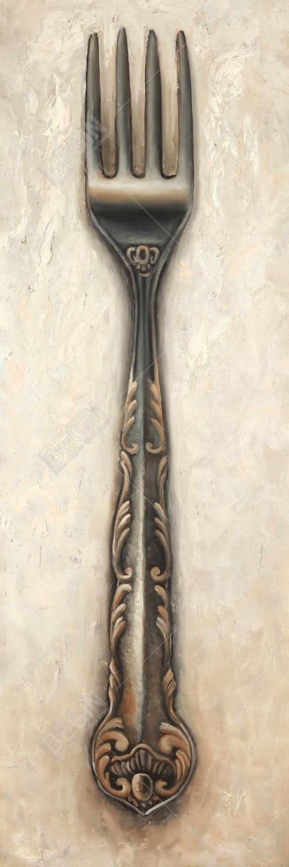 Vintage Fork Canvas - Contemporary Gastronomy Home Decor