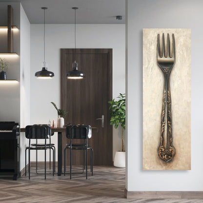 Vintage Fork Canvas - Contemporary Gastronomy Home Decor