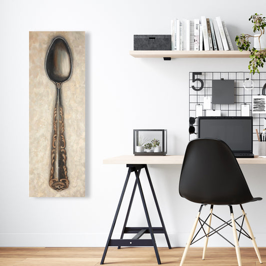 Toile vintage avec cuillère - Décoration murale de cuisine contemporaine