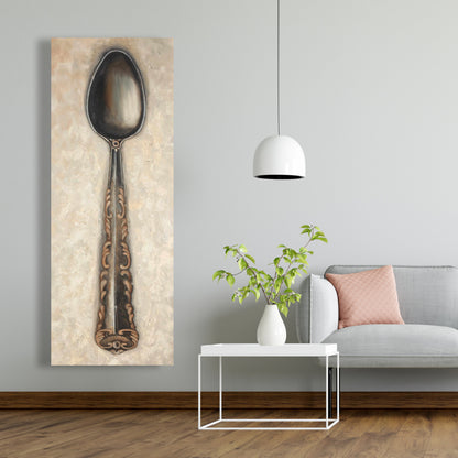 Toile vintage avec cuillère - Décoration murale de cuisine contemporaine