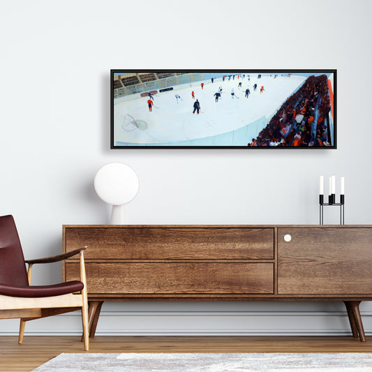 Game of Hockey Canvas | Blue Framed Art for Bedroom Decor