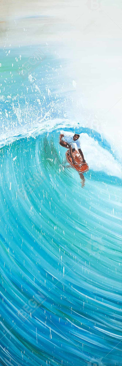 Surfer in Wave Canvas | Blue Man Cave Hobbies Home Decor