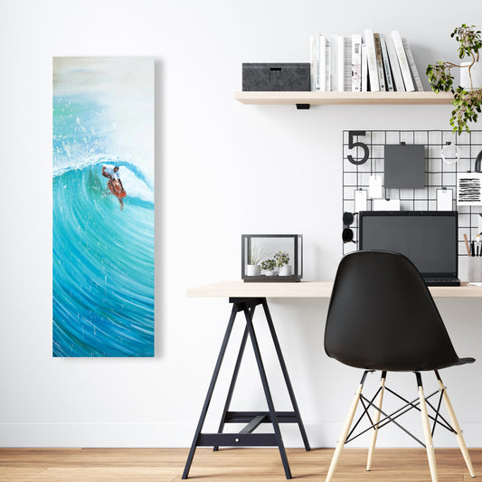 Surfer in Wave Canvas | Blue Man Cave Hobbies Home Decor