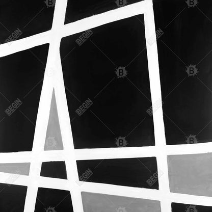 Black and White Abstract Shapes Canvas - Living Room Decor
