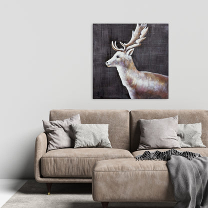 Deer Canvas Wall Art - Dark Profile View | Home Decor