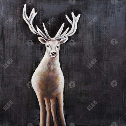 Lonely Deer Framed Canvas | Bedroom Animals Decor | Home Art