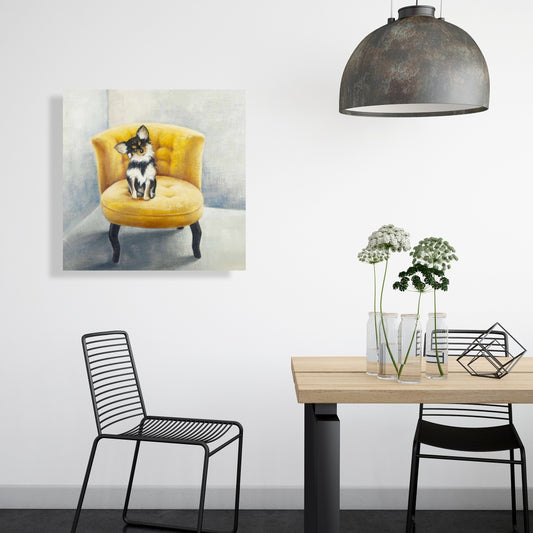 Long-haired Chihuahua Canvas Art | Contemporary Bedroom Decor
