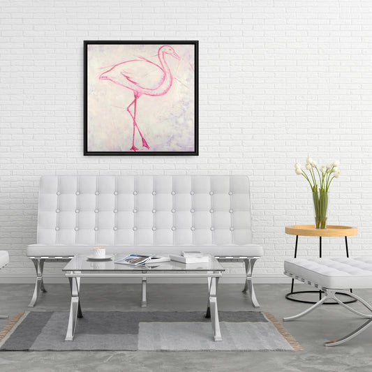 Flamingo Sketch Framed Canvas | Exotic Bird Home Decor Art