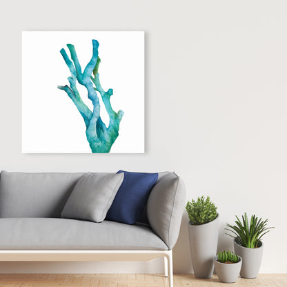 Small Watercolor Sea Coral Canvas | Coastal Minimalist Decor