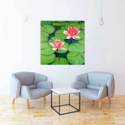 Romantic Floral Lotus Flowers Canvas - Home Decor Wall Art