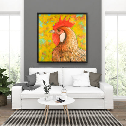 Colorful Chicken Canvas | Farm Animal Art for Home Decor