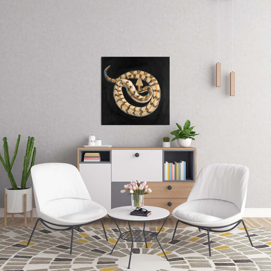 Brown Exotic Reptile Canvas | Southern Timber Rattlesnake Decor