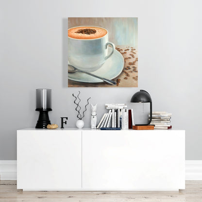 Cappuccino Time Canvas | Contemporary Kitchen Wall Art Decor
