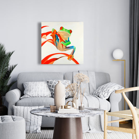 Exotic Blue Canvas | Red-eyed Frog Home Decor Artwork