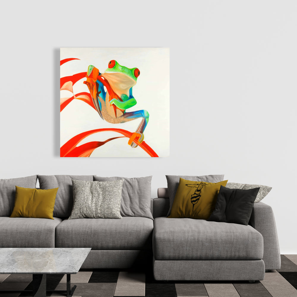 Exotic Blue Canvas | Red-eyed Frog Home Decor Artwork
