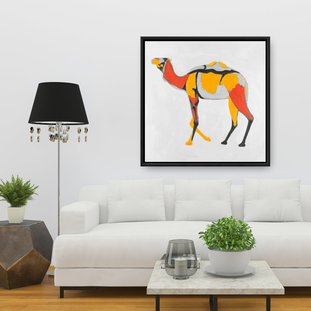 Abstract Dromedary Gray Framed Canvas | Modern Home Decor