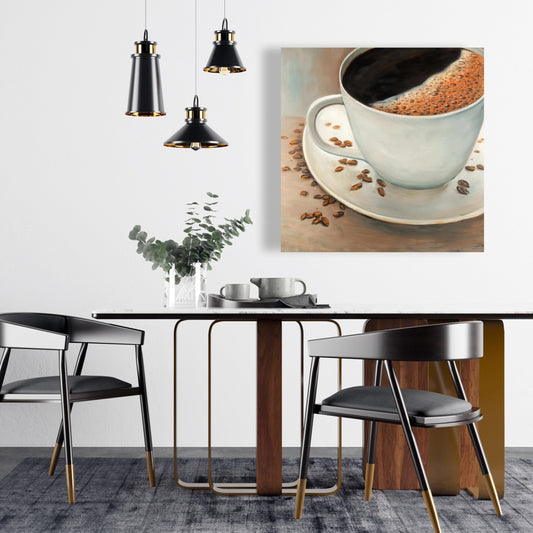 Black Coffee Canvas | Kitchen Wall Art Decor for Home