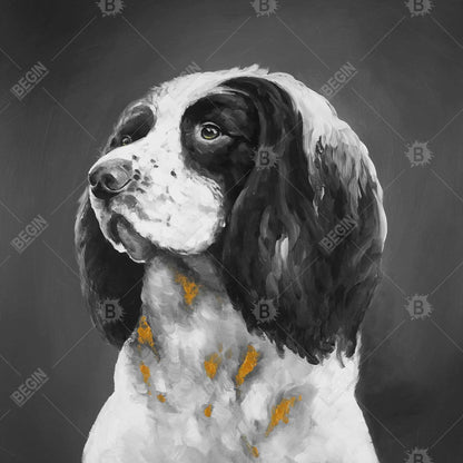 Gray English Springer Spaniel Canvas | Contemporary Home Decor
