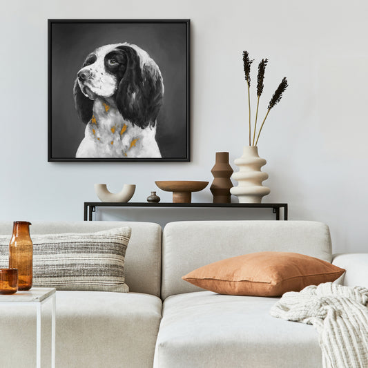 Gray English Springer Spaniel Canvas | Contemporary Home Decor