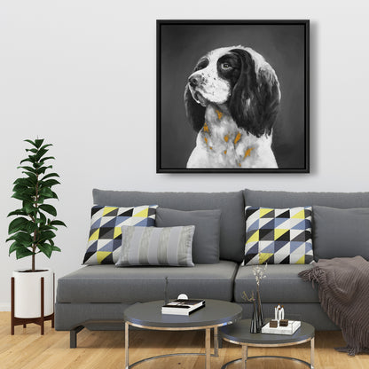 Gray English Springer Spaniel Canvas | Contemporary Home Decor