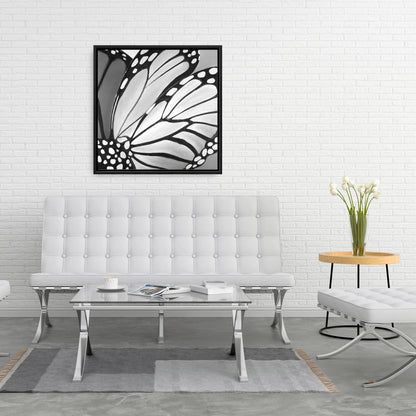Monarch Wings Closeup Canvas - White Animals Insect Decor