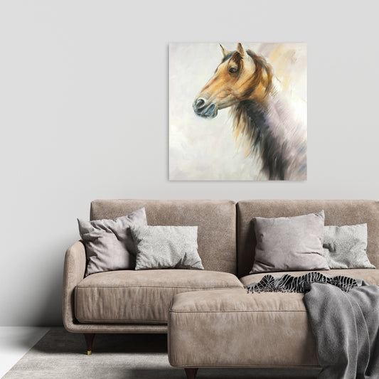 Wild Horse Canvas | Rustic Farm Animal Decor for Bedroom