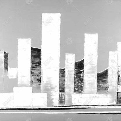 Toile blanche minimaliste abstraite - Décoration d'intérieur moderne