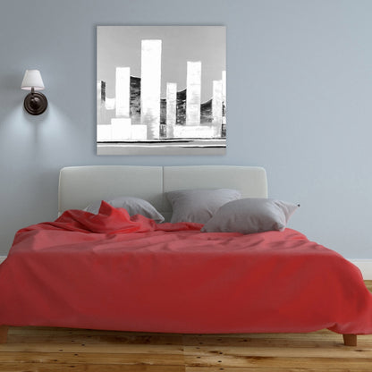 Toile blanche minimaliste abstraite - Décoration d'intérieur moderne
